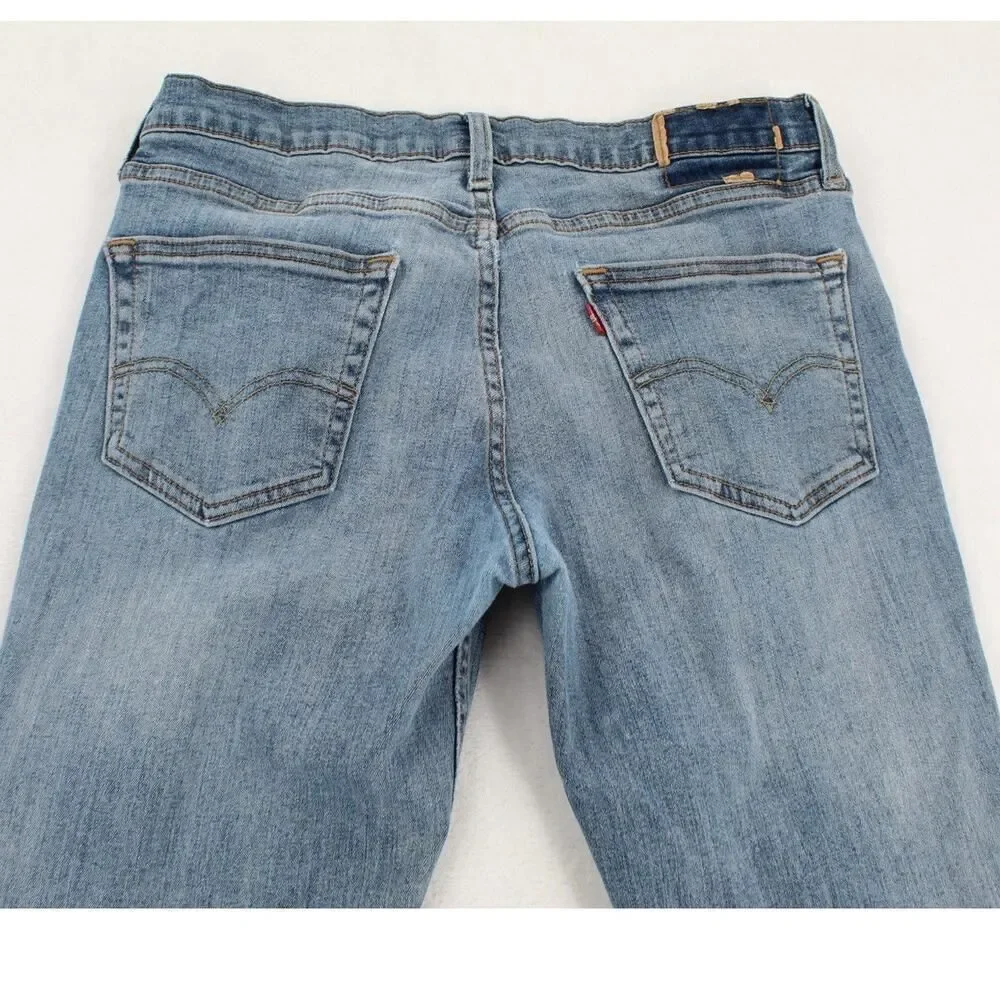 Levi's Blue 511 Cotton Blend Straight Leg Mid Rise Mens Denim Jeans Size 32x32